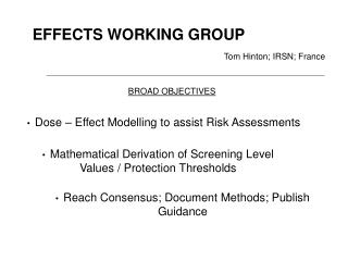 EFFECTS WORKING GROUP