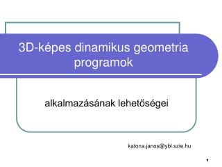 3D-képes dinamikus geometria programok