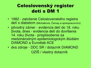 Celoslovenský register detí s DM 1