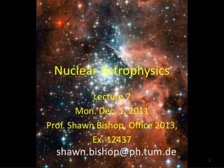 Nuclear Astrophysics