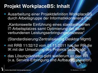 Projekt WorkplaceBS: Inhalt