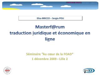 Masterf@rum traduction juridique et économique en ligne