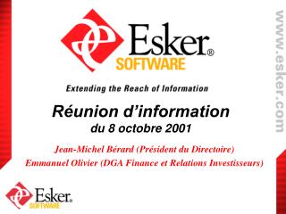 Réunion d’information du 8 octobre 2001