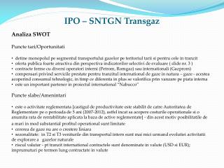 IPO – SNTGN Transgaz