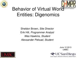 Behavior of Virtual World Entities: Digenomics