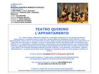 TEATRO QUIRINO L’APPARTAMENTO