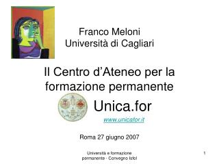 Franco Meloni Università di Cagliari