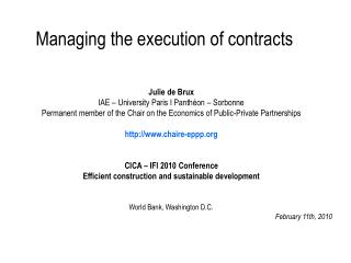 Managing the execution of contracts