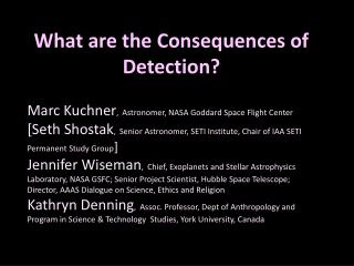 What are the Consequences of Detection?