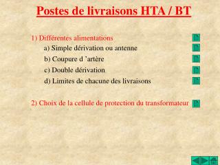 Postes de livraisons HTA / BT