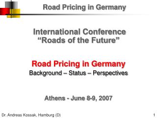 Road Pricing in Germany