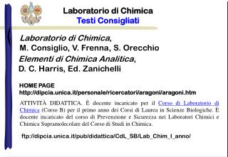 Laboratorio di Chimica Testi Consigliati