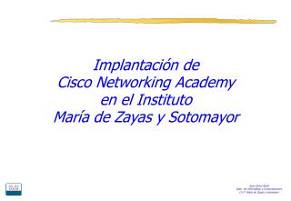 Implantación de Cisco Networking Academy en el Instituto María de Zayas y Sotomayor