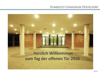 Herzlich Willkommen zum Tag der offenen Tür 2010