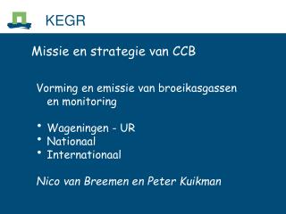 Missie en strategie van CCB