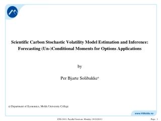 Scientific Carbon Stochastic Volatility Model Estimation and Inference: