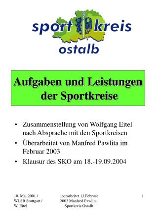 Aufgaben und Leistungen der Sportkreise