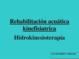 Rehabilitación acuática kinefisiatrica