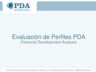 Evaluación de Perfiles PDA Personal Development Analysis