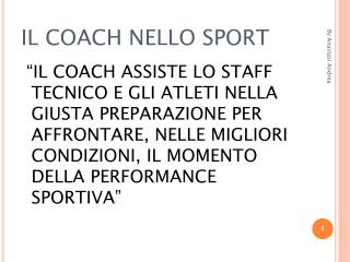 IL COACH NELLO SPORT