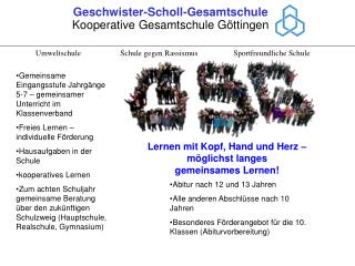 Geschwister-Scholl-Gesamtschule Kooperative Gesamtschule Göttingen