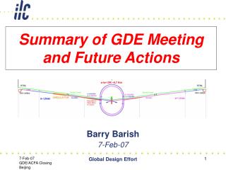 Summary of GDE Meeting and Future Actions