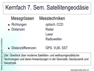 Kernfach 7. Sem. Satellitengeodäsie