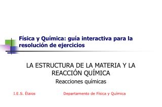 Física y Química: guía interactiva para la resolución de ejercicios