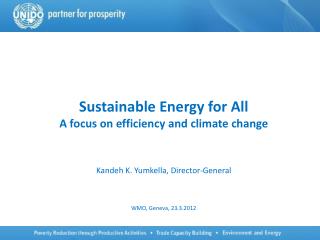 Sustainable Energy for All A focus on efficiency and climate change