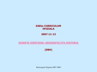 EAEko CURRICULUM OFIZIALA 2007-11-13