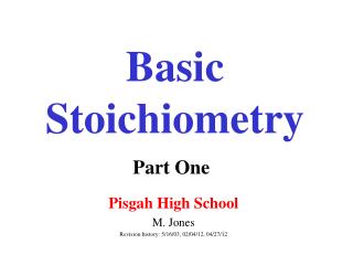 Basic Stoichiometry