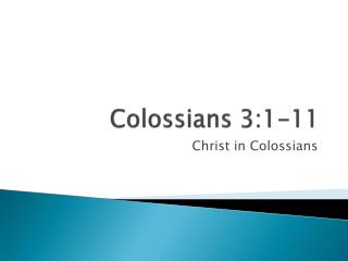 Colossians 3:1-11