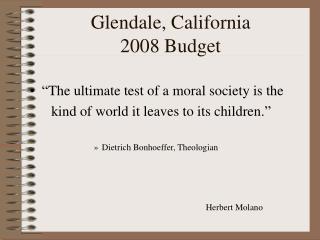 Glendale, California 2008 Budget