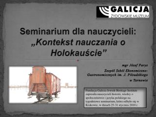 Seminarium dla nauczycieli: „Kontekst nauczania o Holokauście”
