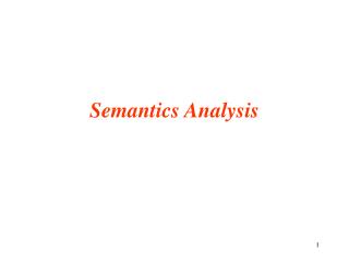 Semantics Analysis