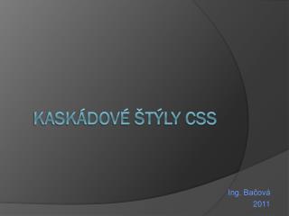 Kaskádové štýly CSS