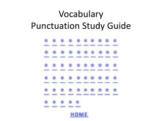 Vocabulary Punctuation Study Guide