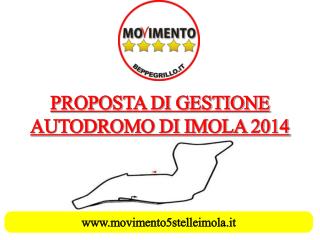 PROPOSTA DI GESTIONE AUTODROMO DI IMOLA 2014