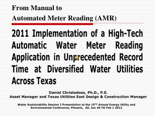 From Manual to Automated Meter Reading (AMR)