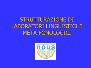 STRUTTURAZIONE DI LABORATORI LINGUISTICI E META-FONOLOGICI