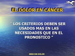 EL DOLOR EN CANCER