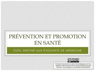 Prévention et promotion en santé