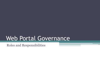 Web Portal Governance