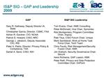 ISP SIG GAP and Leadership 2009