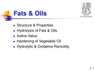 Fats &amp; Oils