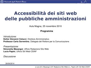 Accessibilità dei siti web delle pubbliche amministrazioni