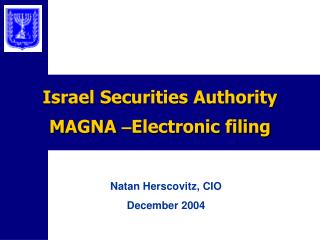 Israel Securities Authority MAGNA – Electronic filing