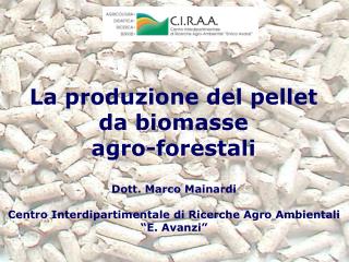 La produzione del pellet da biomasse agro-forestali