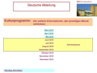 Ständige Aktivitäten