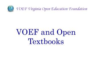 VOEF and Open Textbooks